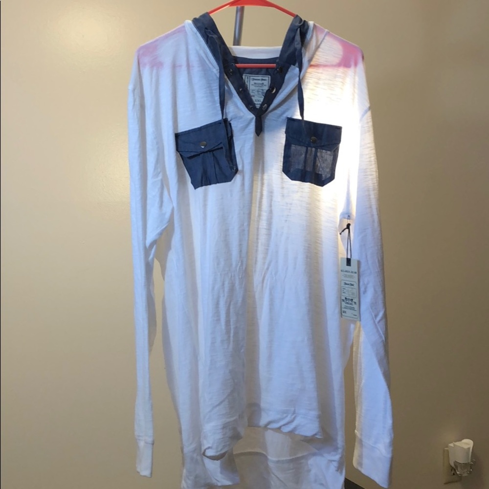 NWT Sheer men’s hooded long sleeve shirt!!